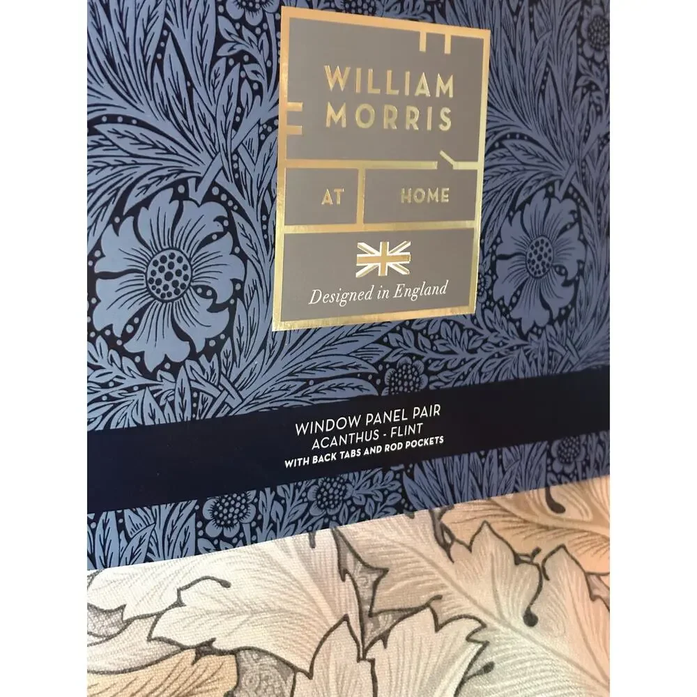 William Morris & Co. Window Curtains Panels Set 2 Strawberry Thief 37X84”